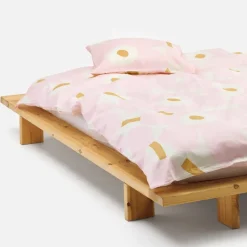 Unikko sengesett 150x210 cm hvit/rosa/beige