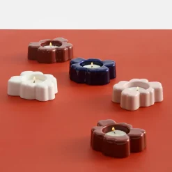 Unikko telysholder 3x10 cm reddish brown