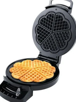 Vaffeljern enkelt hjerteformet Ø16,5 cm 1200W svart