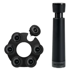 Vakuumforsegler vin 6 stk stoppers gaveeske svart