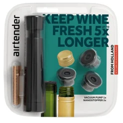 Vakuumforsegler vin 3 stk stoppers svart