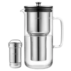 Vannfilterkanne med påfyllningsbar stålpatron