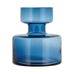 Vase tubular 20 cm blå glass