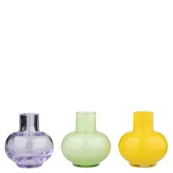 Vases vase 6 cm 3 stk grønn/sitron/amethyst