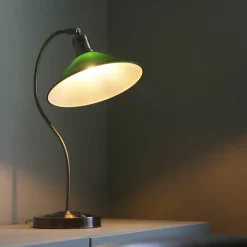 Vela bordlampe 49 cm antique messing/grønn