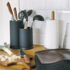 Vida knivblokk og redskapsholder 22,5 cm svart