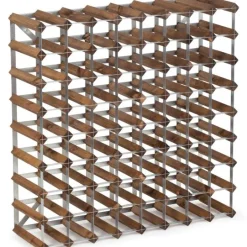 Vinstativ 72 flasker mørk eik