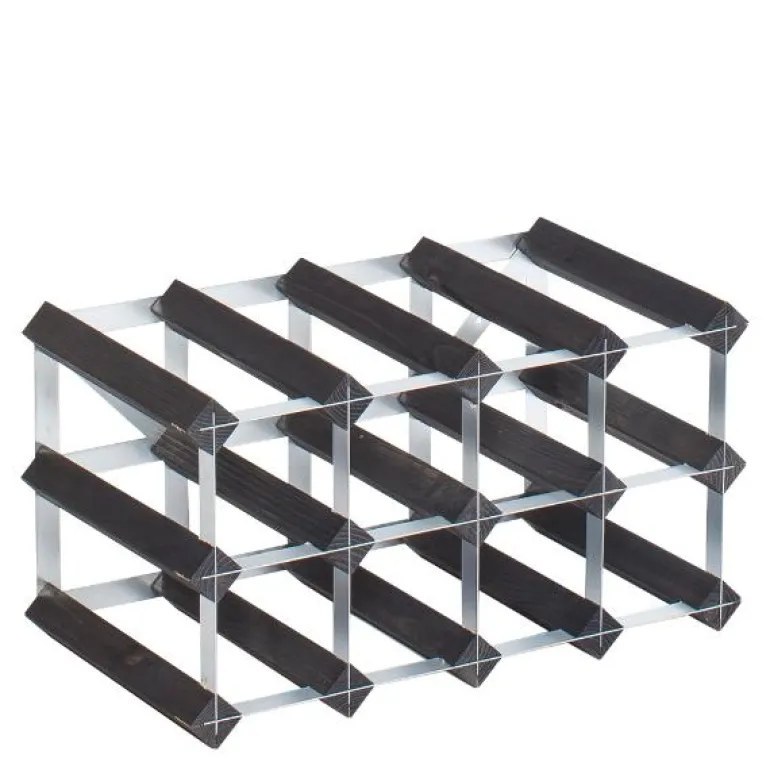 Vinstativ 12 flasker svart ask