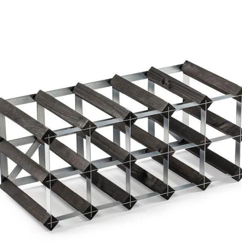 Vinstativ 15 flasker svart ask