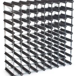 Vinstativ 72 flasker svart ask