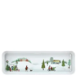 Vinter fat rektangulært 36x12 cm Ildfast porselen hvit