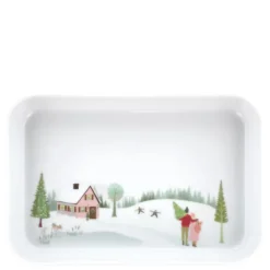 Vinter fat rektangulært 18x12 cm Ildfast porselen hvit