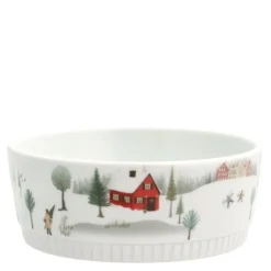 Vinter skål rett kant 14 cm 0,5L Ildfast porselen hvit