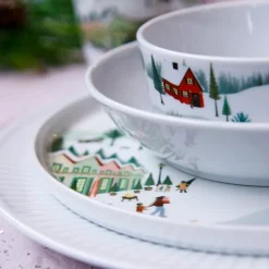 Vinter tallerken flat rett kant 26 cm Ildfast porselen hvit