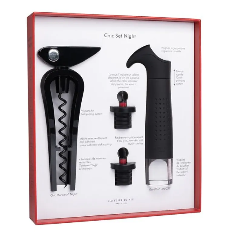 Vintilbehør i 4 deler Chic set night