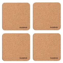 Viva glassbrikke 9,6x9,6 cm 4 stk kork