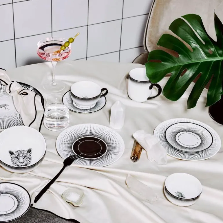 Voyage asjett 15 cm hvit/svart