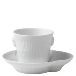 White Elements espressokopp med fat 10 cl