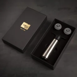 Wine Saver 3 stk gaveeske svart/sølv