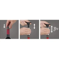 Wine Saver 3 stk svart/sølv