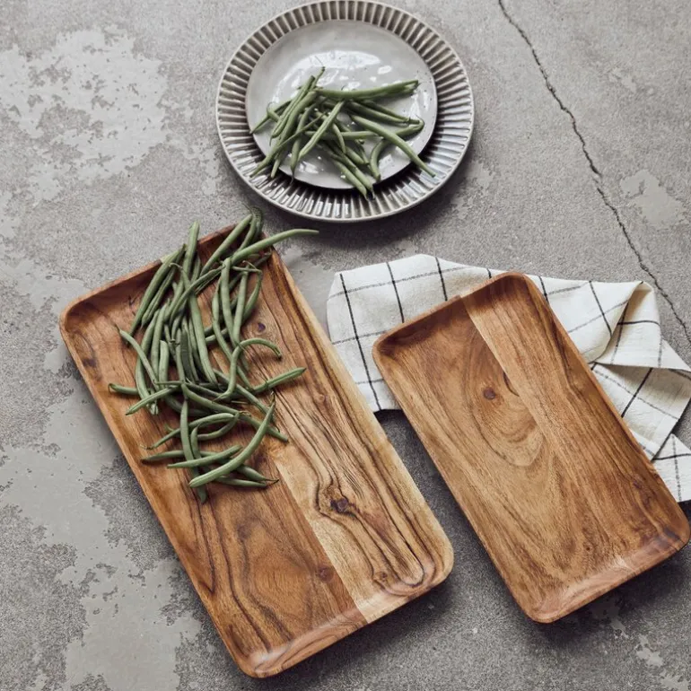 Wood brett 33x18/43x23 cm 2 stk akasie