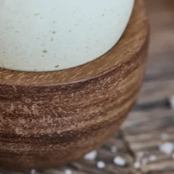 Wood eggeglass 5x3 cm 4 stk natur