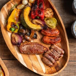 Wooden board bolle 37x30 cm teak