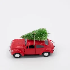 Xmas car dekorasjon 12,5 cm rød
