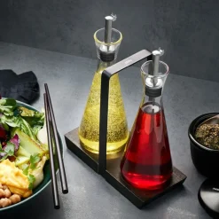 X-plosion olje- og eddikflaske sett 2 deler 250 ml svart/stål