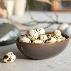 Zen eggeskål 16x11 cm petrol/brun